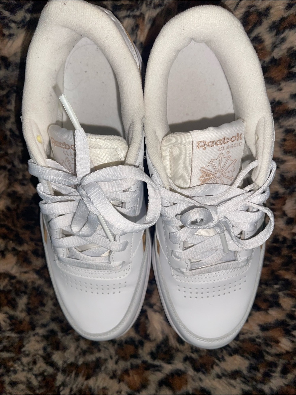 White Reebok Sneackers with Leopard Print - Picture 6 of 6